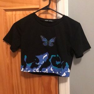 Shein butterfly crop top